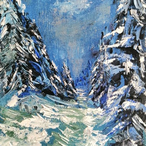 Snow Pines; 8X10 inches; Oil; unframed