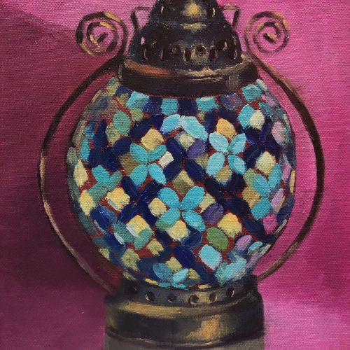 Turquoise Chandelier; 8X10 inches; unframed
